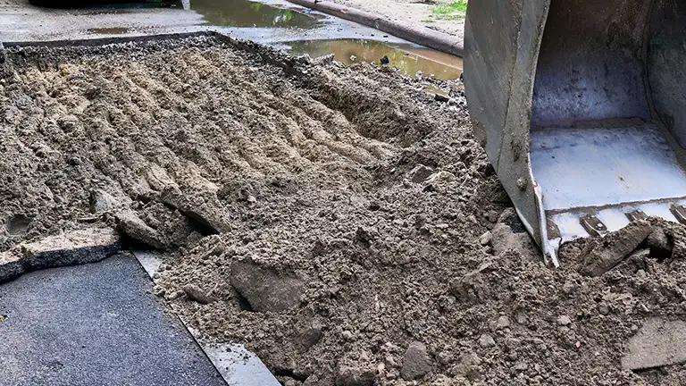 Asphalt being prepped